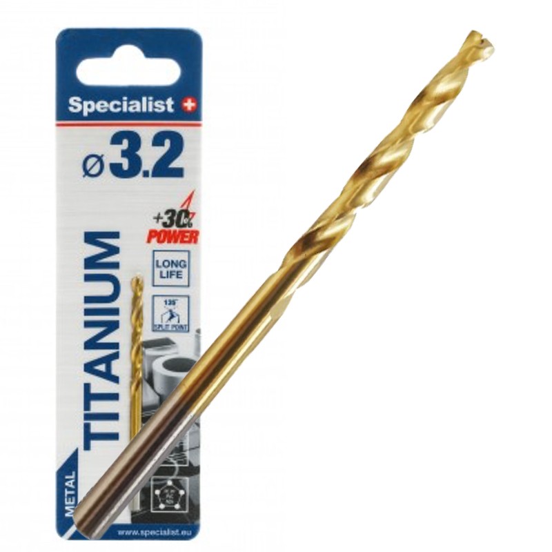 Grąžtas metalui DIN 338 TITAN 3,2mm Specialist