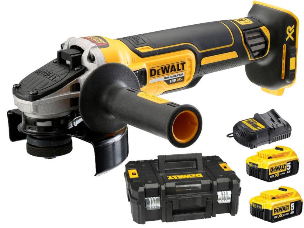 Kampinis šlifuoklis Dewalt DCG405P2-QW; 18V 2x5,0Ah