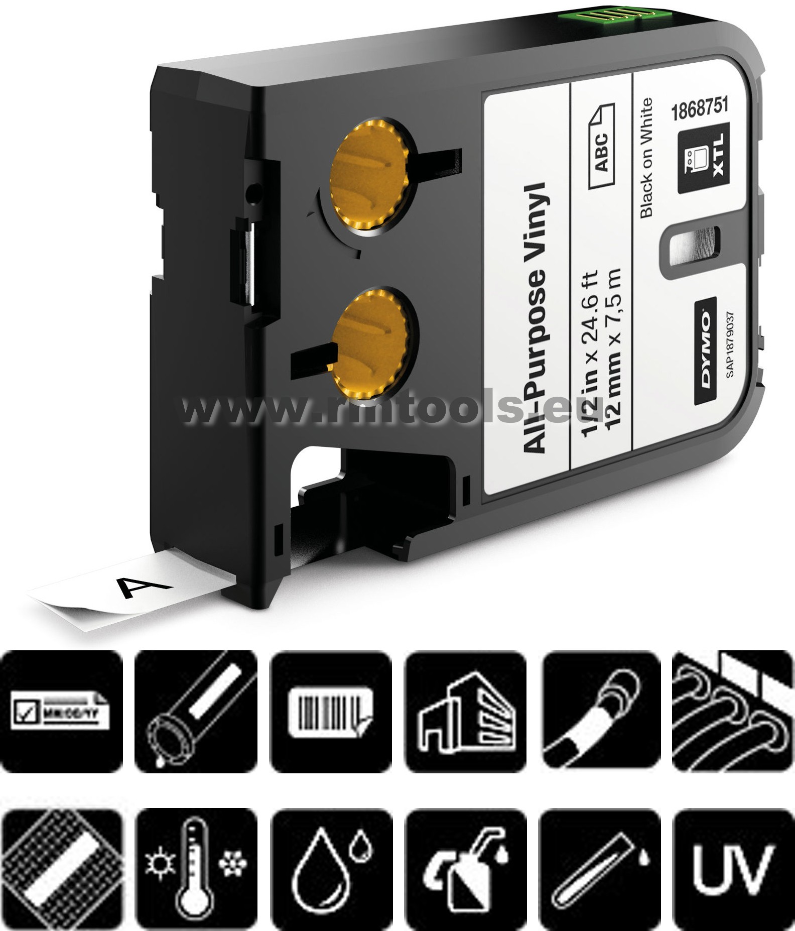 Vinilinė juost. XTL 19 mm balt./rud.