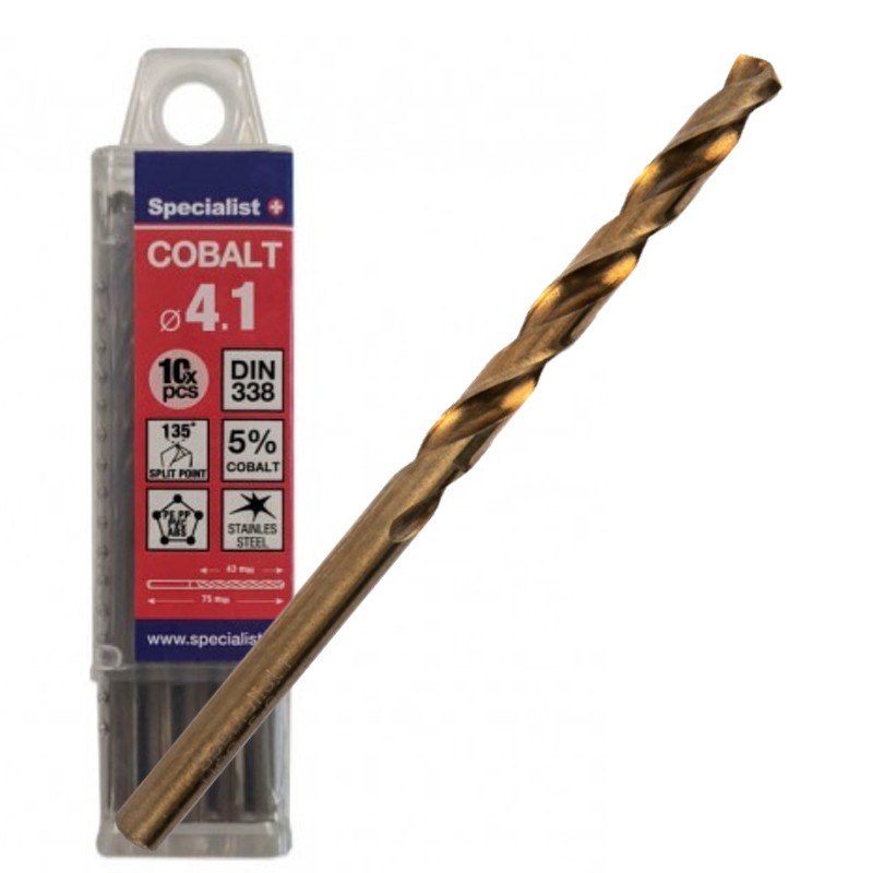 SPECIALIST+ metalo grąžtas COBALT, 4.1 mm, 10 vnt.