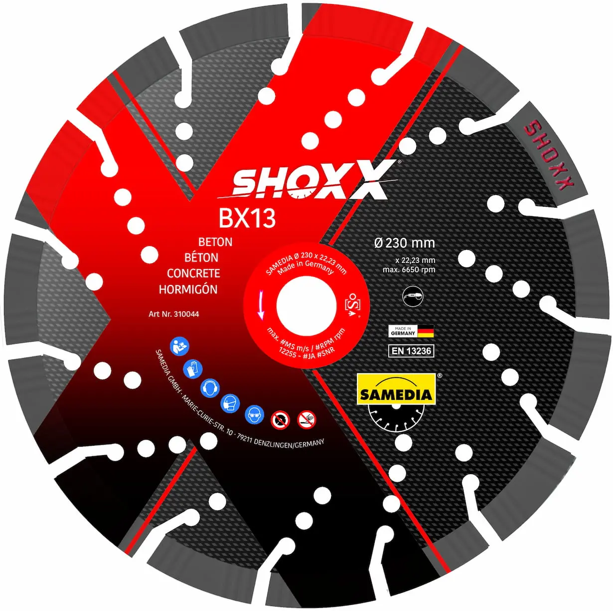 Deimantinis pjovimo diskas SHOXX BX13 300x25,4/20 mm. SAMEDIA
