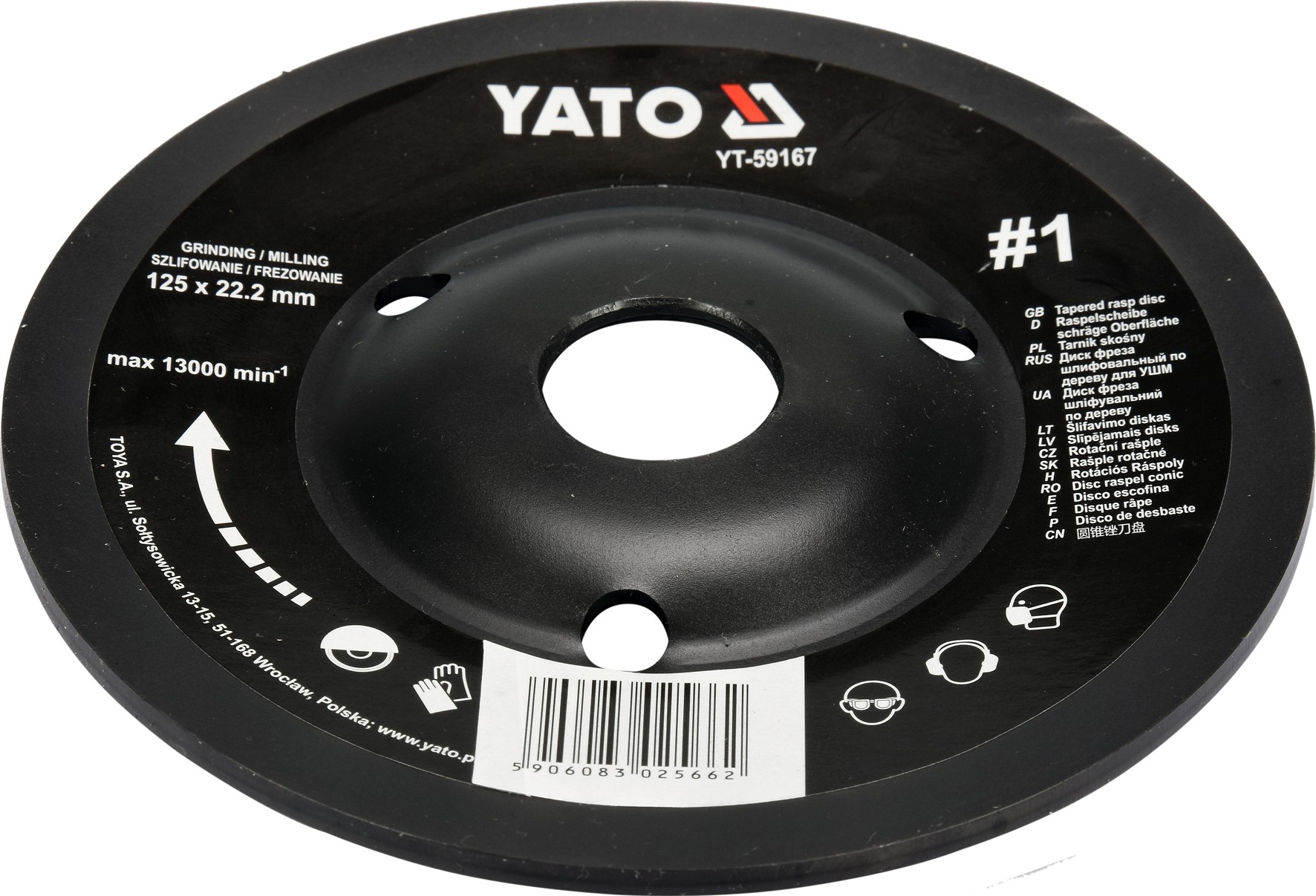 Diskas medžio frezavimui, šlifavimui 125 mm N1 YT-59167 YATO