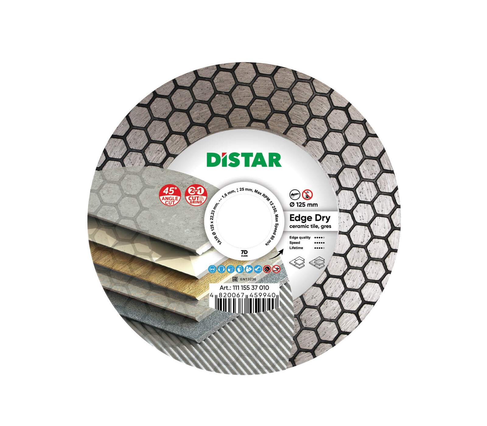 Deimantinis diskas 125 x 1,6 x 22,23 DISTAR